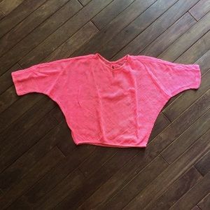 Neon Pink Mesh Crop Cover-Up